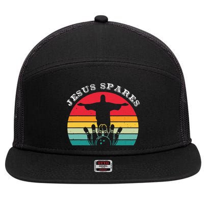 Funny Christian Jesus Spares Bowling 7 Panel Mesh Trucker Snapback Hat
