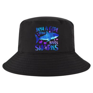 Funny Cute Just A Girl Who Loves Sharks Cool Comfort Performance Bucket Hat