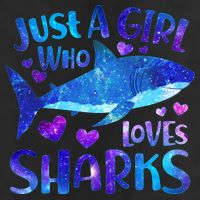 Funny Cute Just A Girl Who Loves Sharks 7 Panel Mesh Trucker Snapback Hat