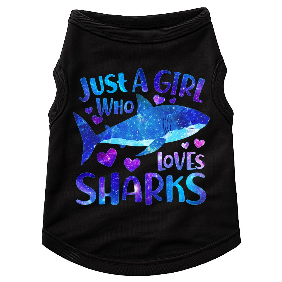 Funny Cute Just A Girl Who Loves Sharks Doggie Tank