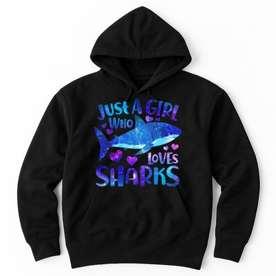 Funny Cute Just A Girl Who Loves Sharks Hoodie