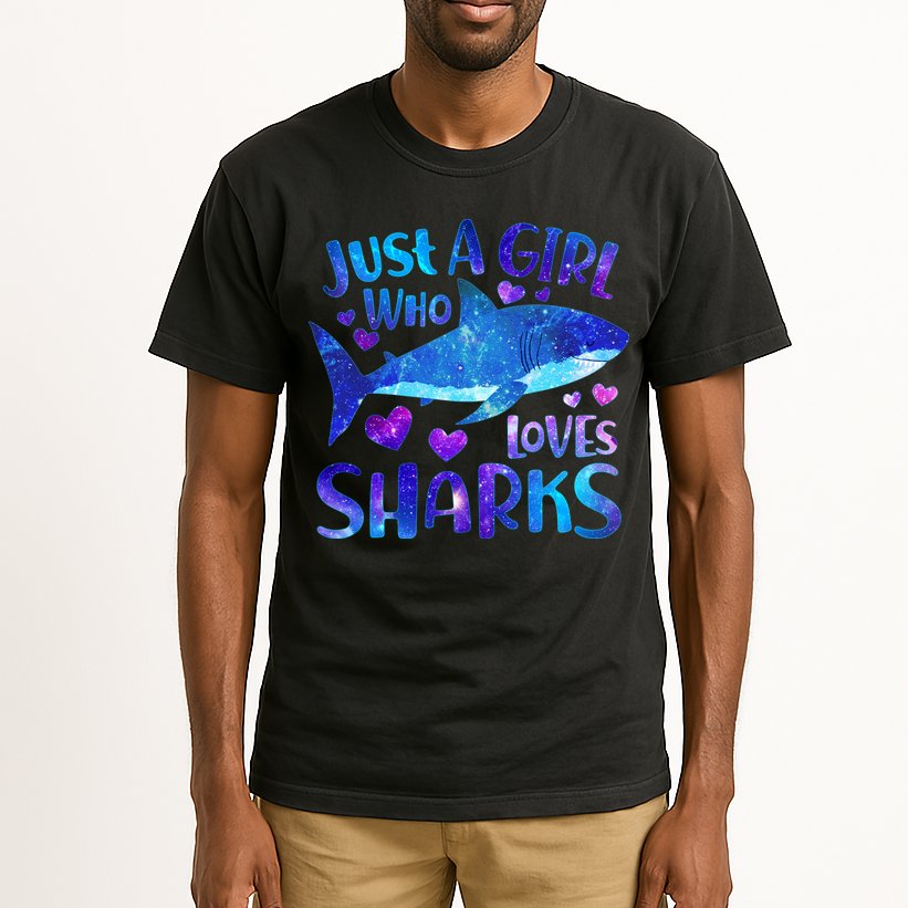 Funny Cute Just A Girl Who Loves Sharks Tall T-Shirt