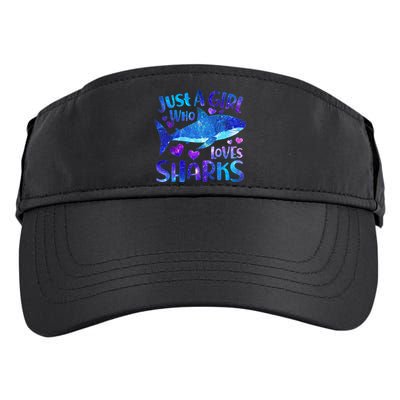 Funny Cute Just A Girl Who Loves Sharks Adult Drive Performance Visor