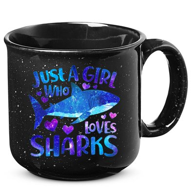 Funny Cute Just A Girl Who Loves Sharks 15oz Campfire Ceramic Mug