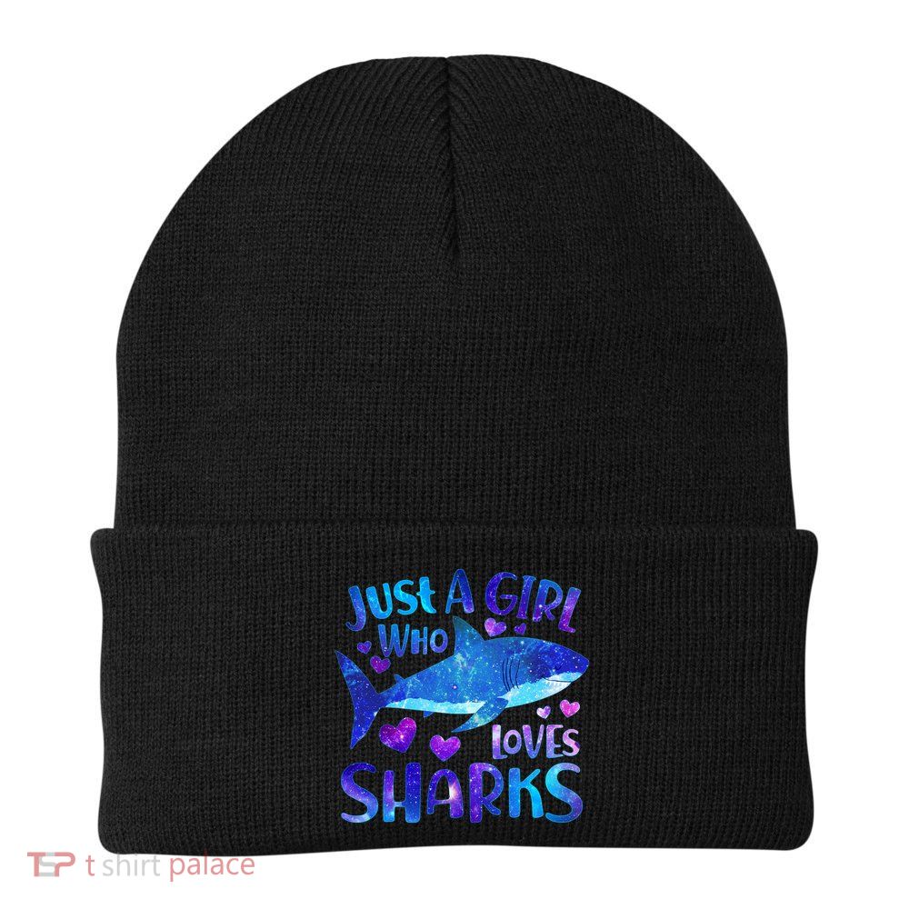 Funny Cute Just A Girl Who Loves Sharks Knit Cap Winter Beanie