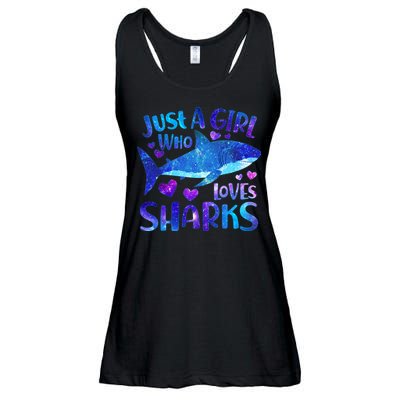 Funny Cute Just A Girl Who Loves Sharks Ladies Essential Flowy Tank