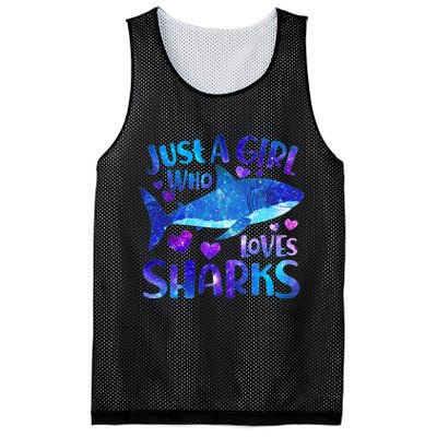 Funny Cute Just A Girl Who Loves Sharks Mesh Reversible Basketball Jersey Tank