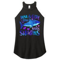 Funny Cute Just A Girl Who Loves Sharks Women's Perfect Tri Rocker Tank