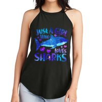 Funny Cute Just A Girl Who Loves Sharks Women's Perfect Tri Rocker Tank