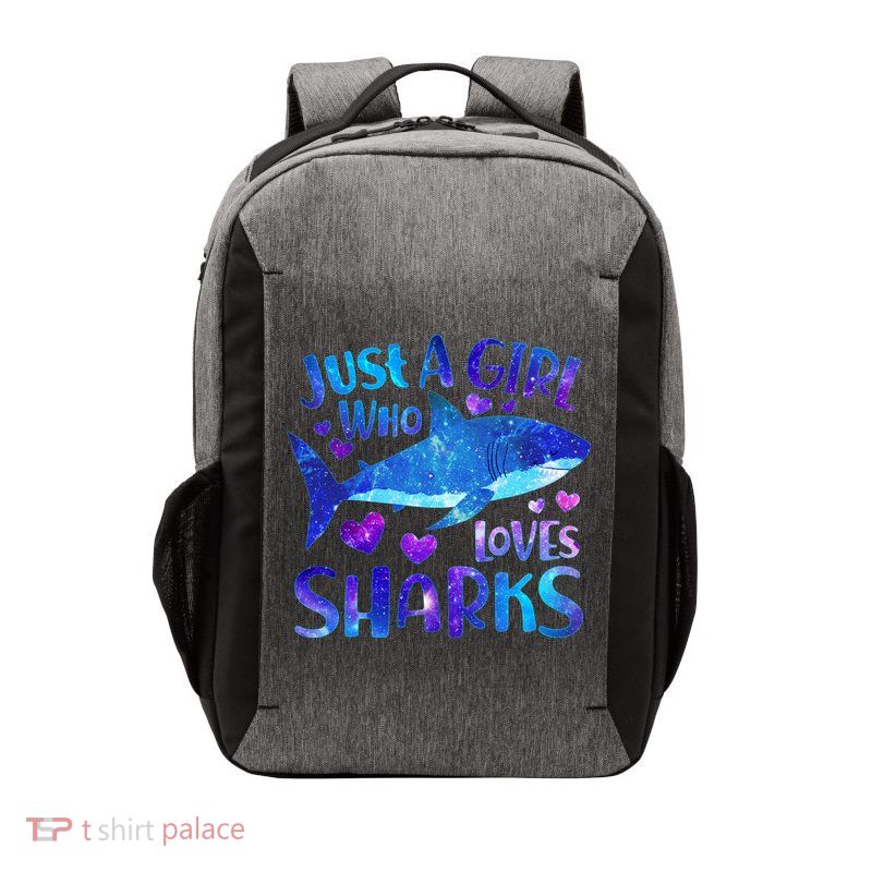 Funny Cute Just A Girl Who Loves Sharks Vector Backpack