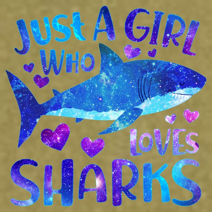 Funny Cute Just A Girl Who Loves Sharks Garment-Dyed Women's Muscle Tee