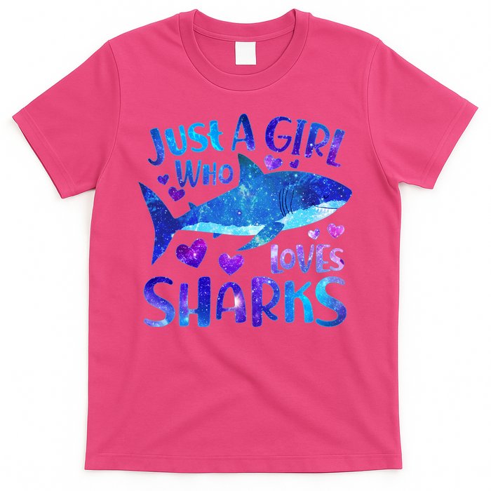 Funny Cute Just A Girl Who Loves Sharks T-Shirt