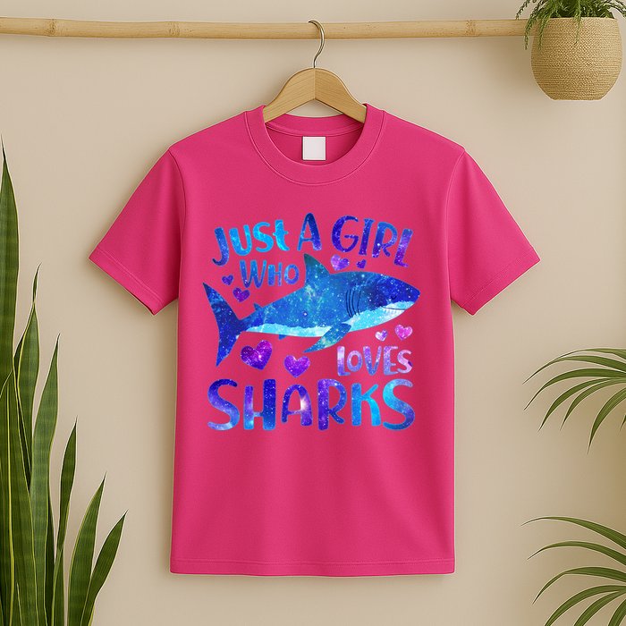 Funny Cute Just A Girl Who Loves Sharks T-Shirt