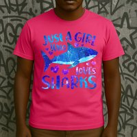 Funny Cute Just A Girl Who Loves Sharks T-Shirt