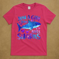 Funny Cute Just A Girl Who Loves Sharks T-Shirt