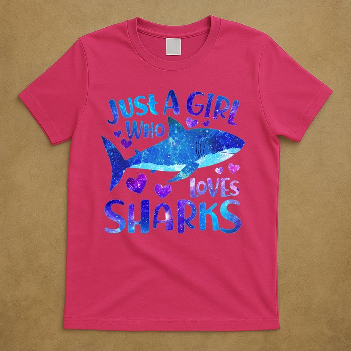 Funny Cute Just A Girl Who Loves Sharks T-Shirt