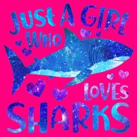 Funny Cute Just A Girl Who Loves Sharks T-Shirt