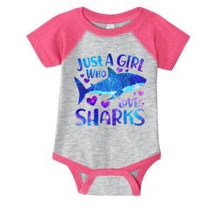 Funny Cute Just A Girl Who Loves Sharks Infant Baby Jersey Bodysuit