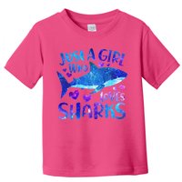 Funny Cute Just A Girl Who Loves Sharks Toddler T-Shirt