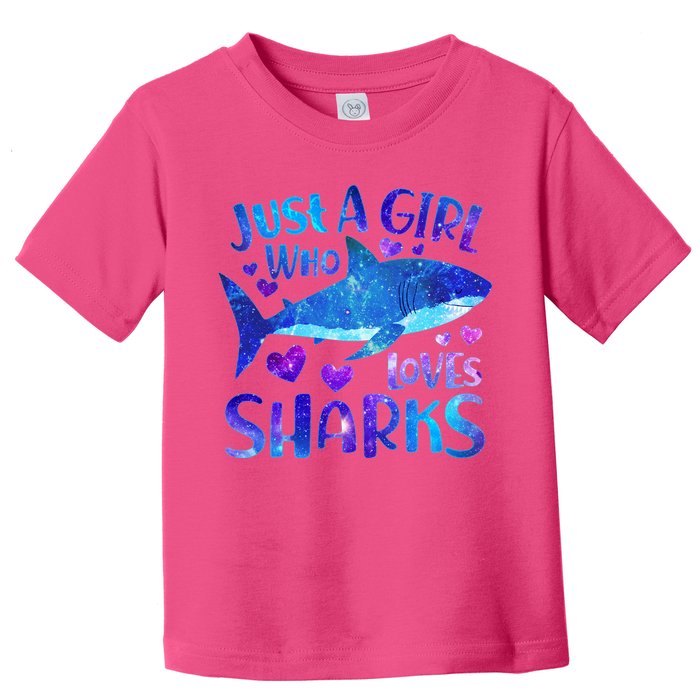 Funny Cute Just A Girl Who Loves Sharks Toddler T-Shirt