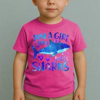 Funny Cute Just A Girl Who Loves Sharks Toddler T-Shirt