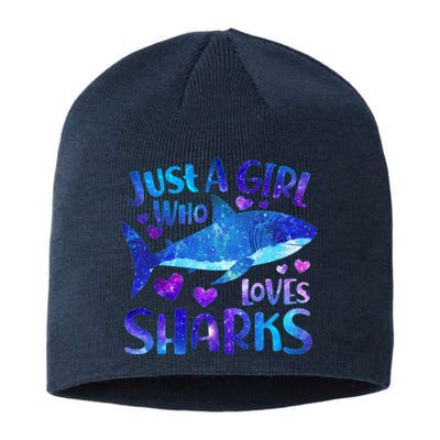 Funny Cute Just A Girl Who Loves Sharks Sustainable Beanie