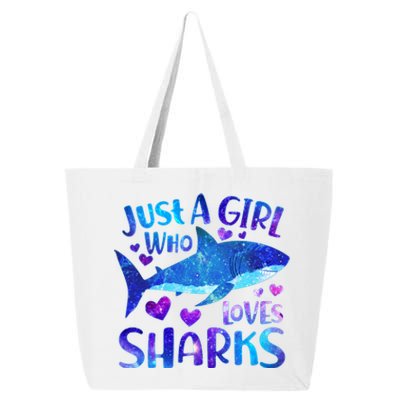 Funny Cute Just A Girl Who Loves Sharks 25L Jumbo Tote