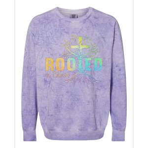 Faith Christian Jesus Lovers Rooted In Christ Colorblast Crewneck Sweatshirt