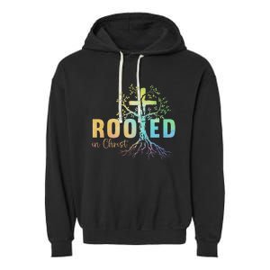 Faith Christian Jesus Lovers Rooted In Christ Garment-Dyed Fleece Hoodie