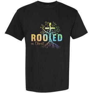 Faith Christian Jesus Lovers Rooted In Christ Garment-Dyed Heavyweight T-Shirt