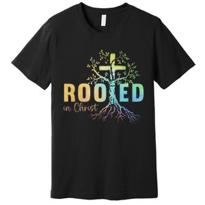 Faith Christian Jesus Lovers Rooted In Christ Premium T-Shirt