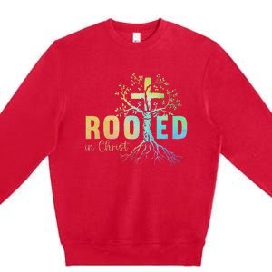 Faith Christian Jesus Lovers Rooted In Christ Premium Crewneck Sweatshirt