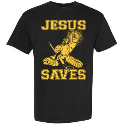Funny Christian Jesus Saves Hockey Garment-Dyed Heavyweight T-Shirt