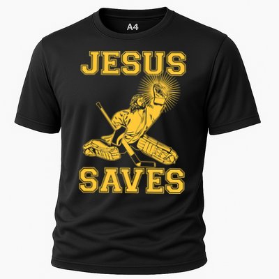 Funny Christian Jesus Saves Hockey Performance Shirt