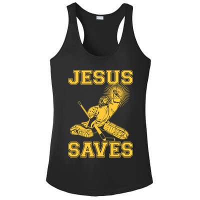 Funny Christian Jesus Saves Hockey Ladies PosiCharge Competitor Racerback Tank