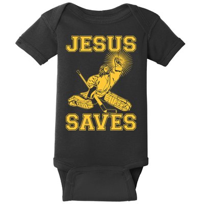 Funny Christian Jesus Saves Hockey Baby Bodysuit