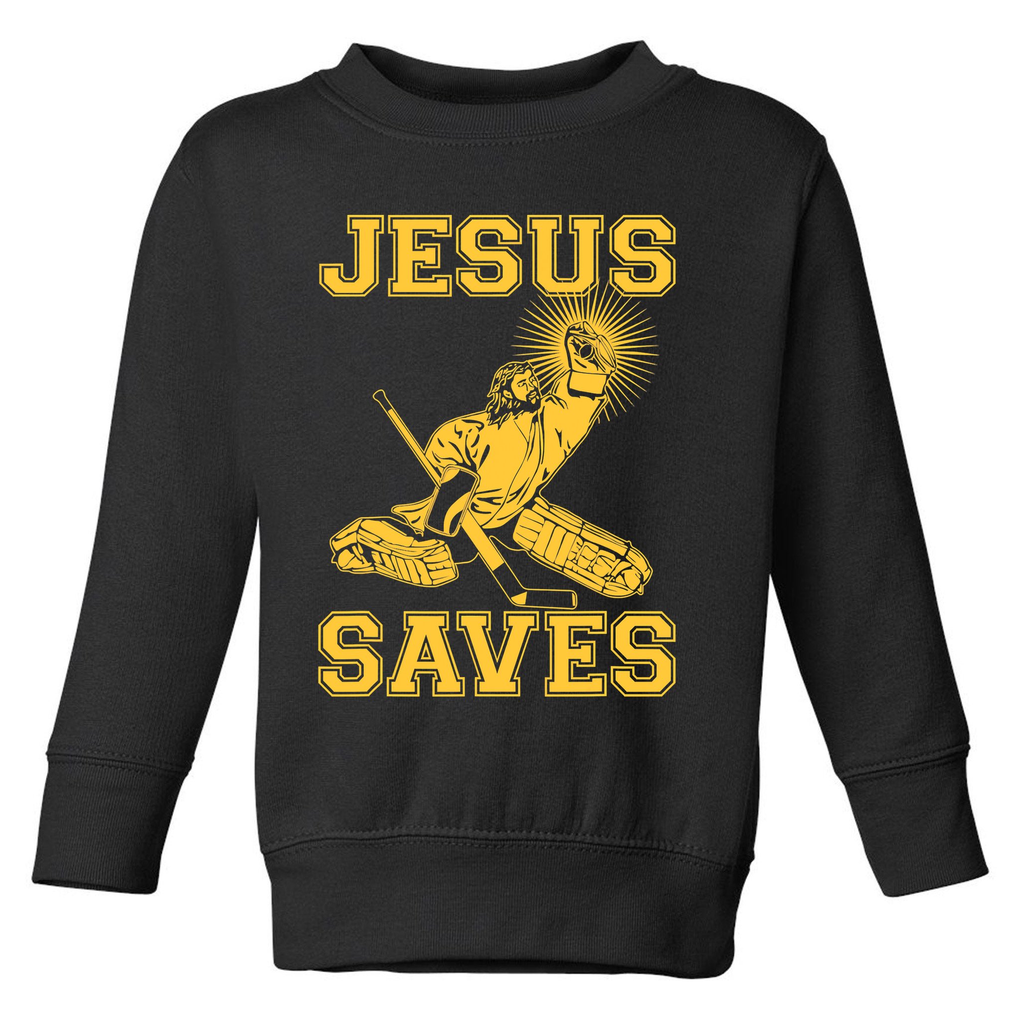 Funny Christian Jesus Saves Hockey Toddler Sweatshirt