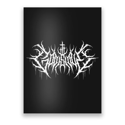 Funny Cross Jesus God Is Love Death Metal Design Poster