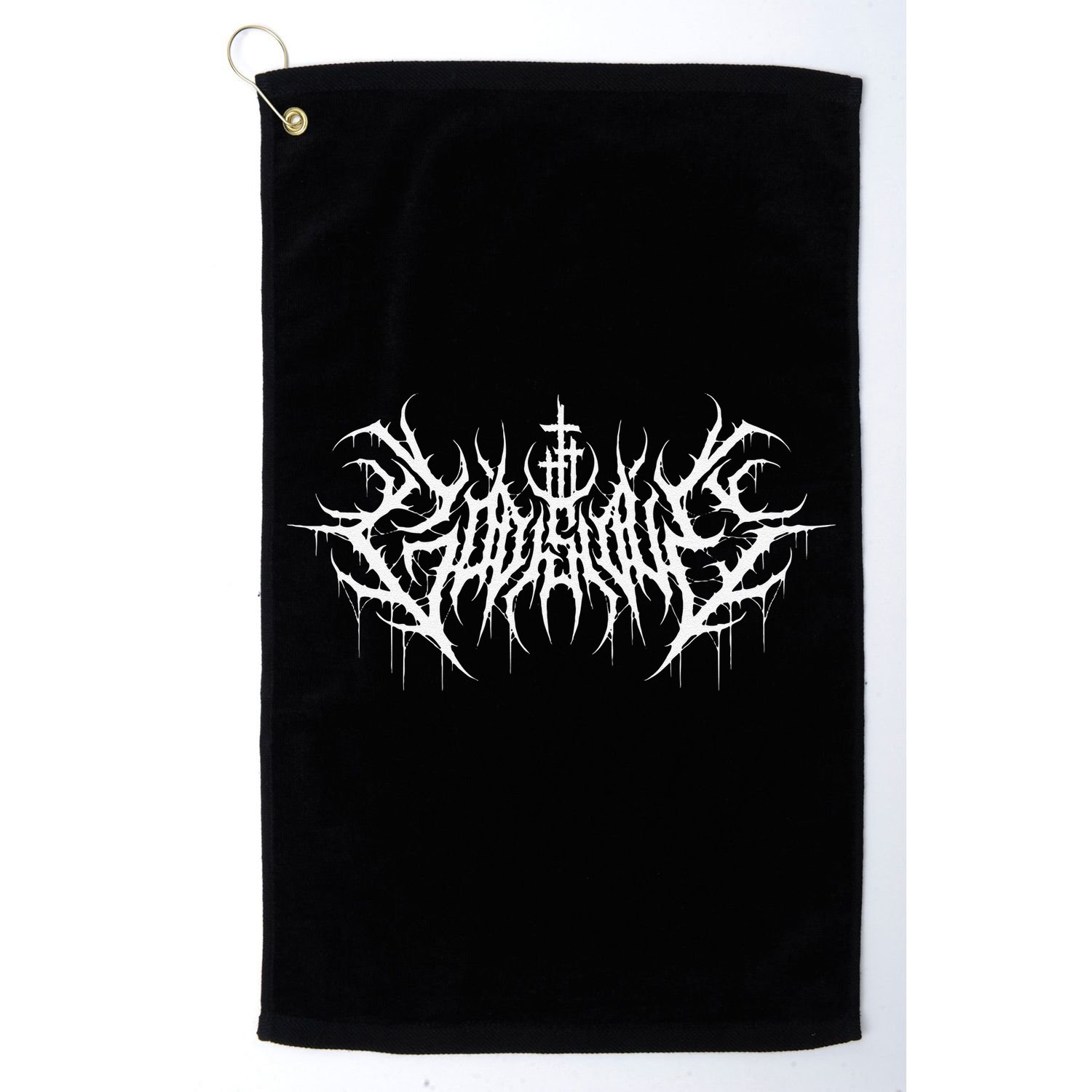 Funny Cross Jesus God Is Love Death Metal Design Golf Towel