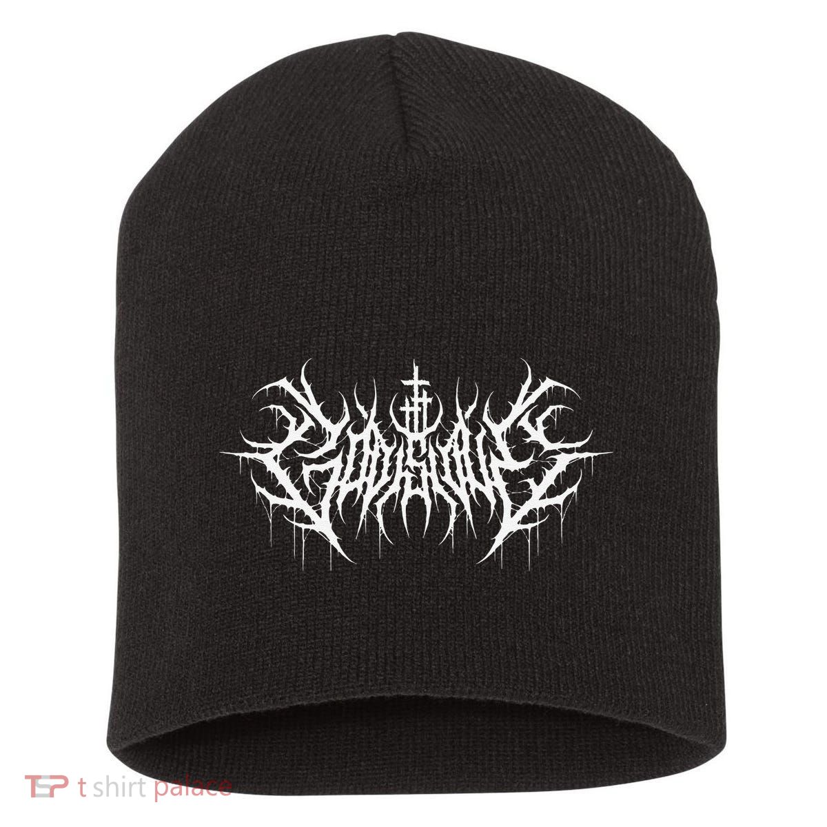 Funny Cross Jesus God Is Love Death Metal Design Short Acrylic Beanie