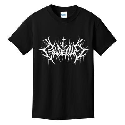 Funny Cross Jesus God Is Love Death Metal Design Kids T-Shirt