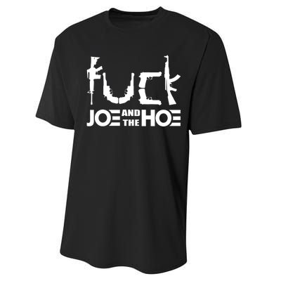 FCK Biden Joe And The Hoe Guns Control Performance Sprint T-Shirt