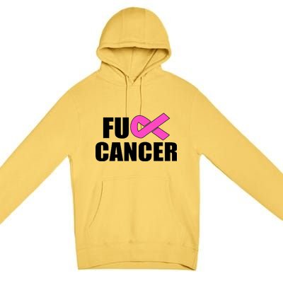 F*ck Breast Cancer Fight Logo Premium Pullover Hoodie