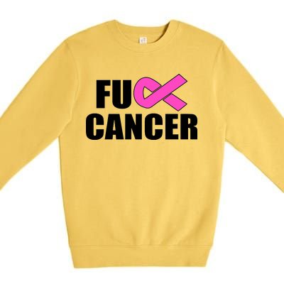 F*ck Breast Cancer Fight Logo Premium Crewneck Sweatshirt