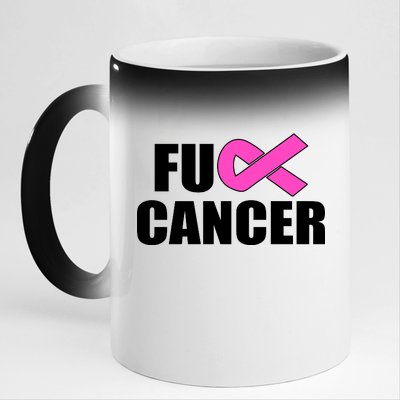 F*ck Breast Cancer Fight Logo 11oz Black Color Changing Mug