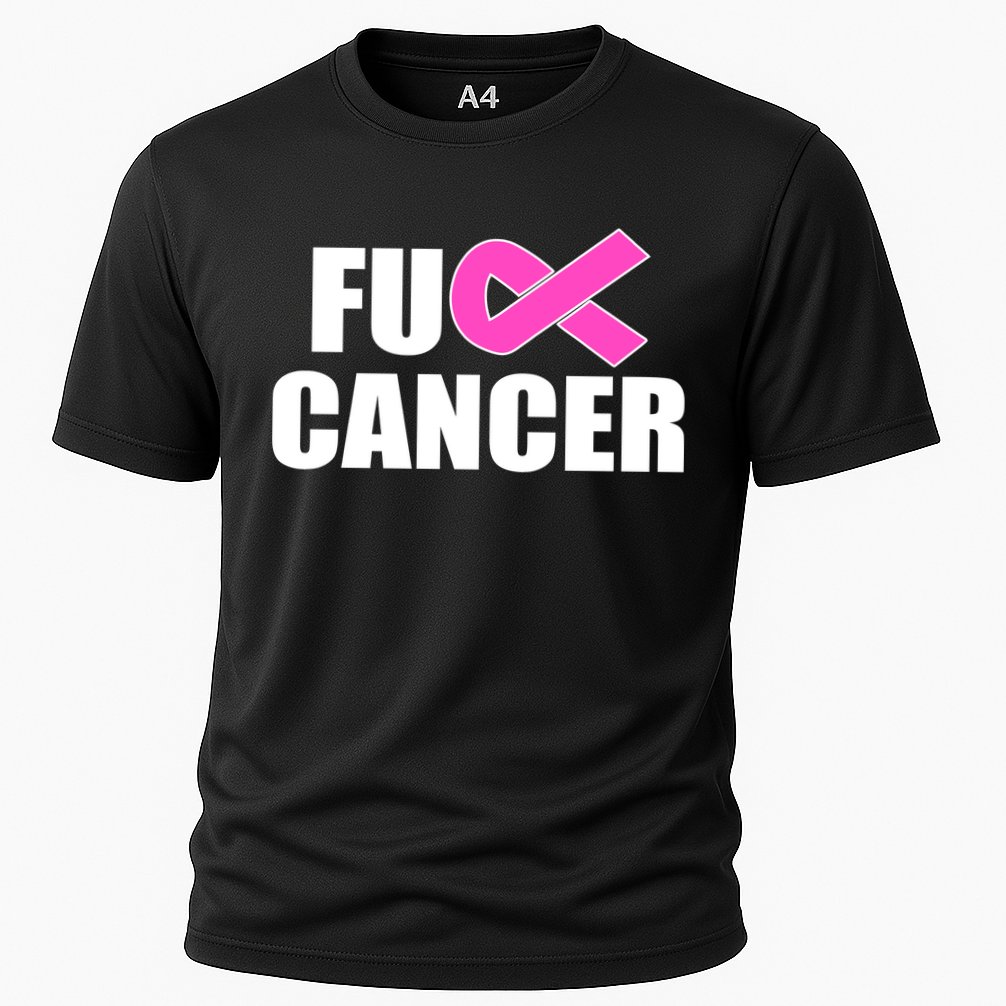 F*ck Breast Cancer Fight Logo Cooling Performance Crew T-Shirt