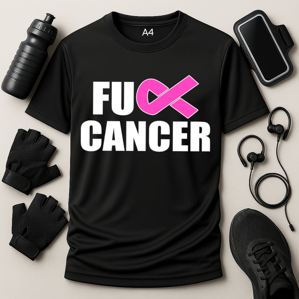 F*ck Breast Cancer Fight Logo Cooling Performance Crew T-Shirt