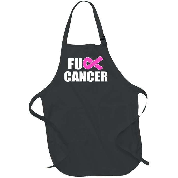 F*ck Breast Cancer Fight Logo Full-Length Apron With Pockets