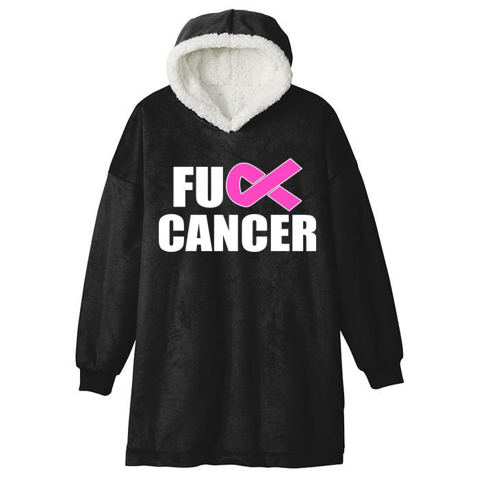 F*ck Breast Cancer Fight Logo Hooded Wearable Blanket