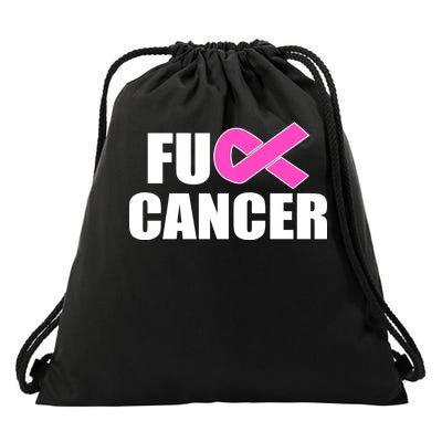 F*ck Breast Cancer Fight Logo Drawstring Bag